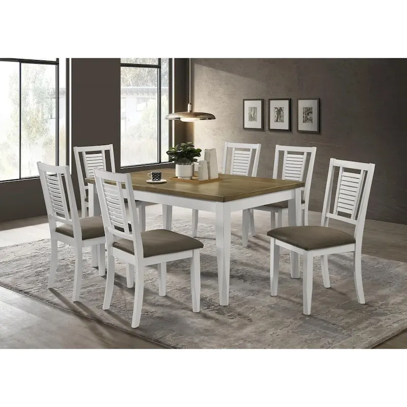Pratto Brown Brushed and Off White Rectangular Dining Table