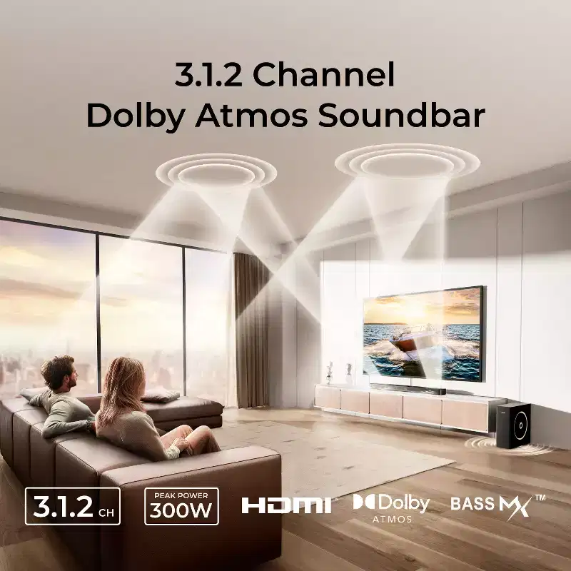 ULTIMEA Skywave F30 3.1.2ch Sound Bar with Dolby Atmos for Smart TV, Home Theater, 300W