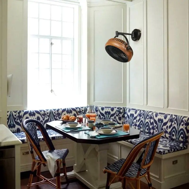 8 Inches Wall Mount Ceiling Fan with Pull Chain Control