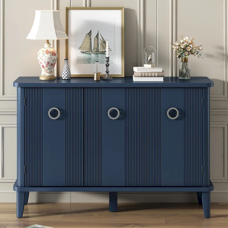 Simple and Atmospheric Solid Wood Veneer Fraxinus Mandschuric Cabinet