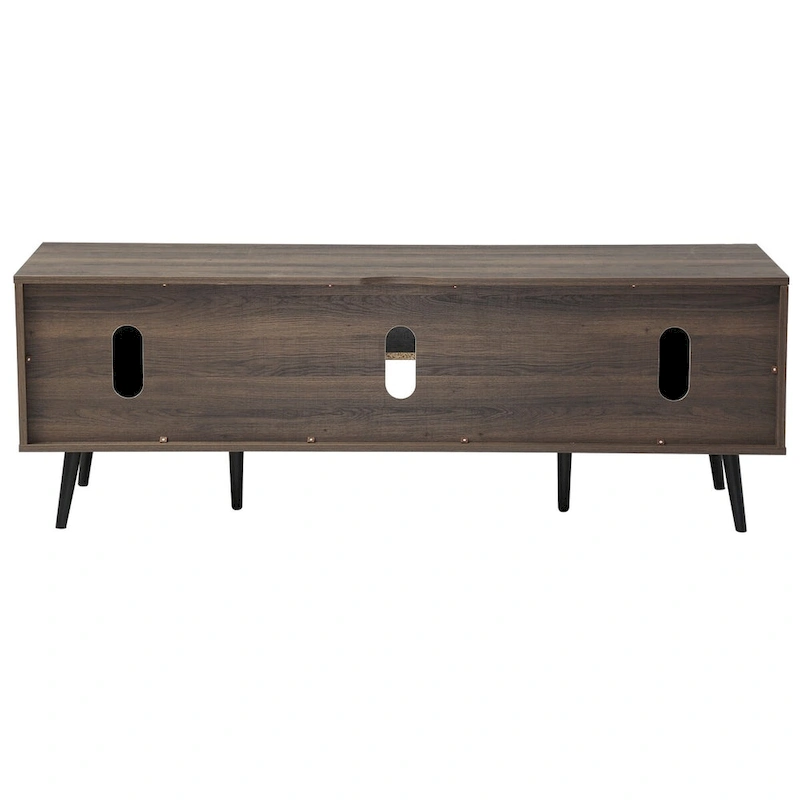 WAMPAT Mid Century Modern TV Stand 61.6 inch Black & Grey