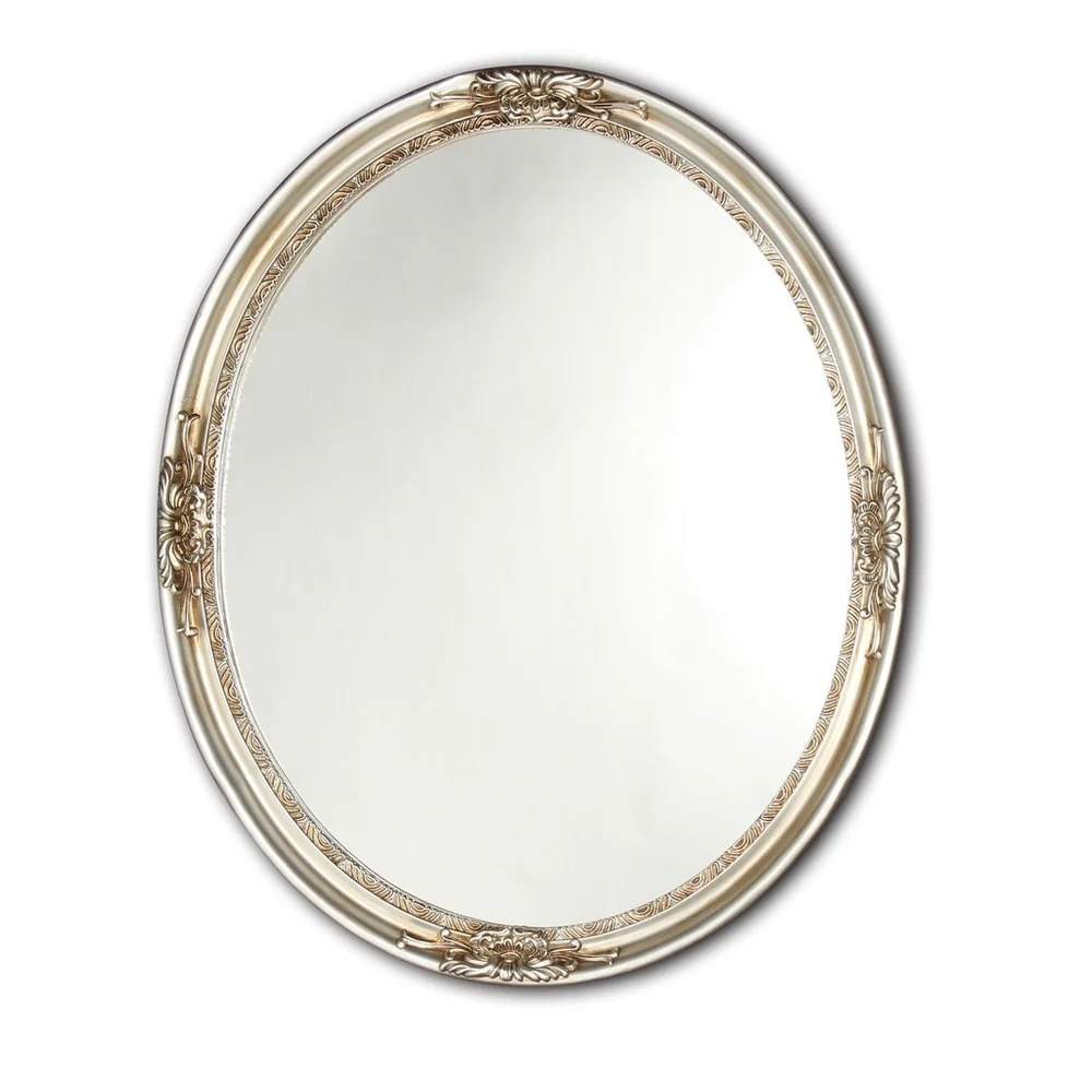 Chloe Antique Silver Oval Mirror