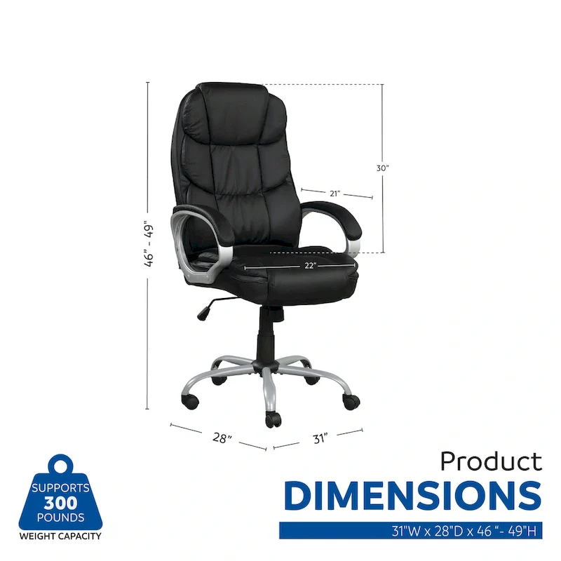 Mid-Back Ergonomic Swivel Office Chair with Padded Armrests