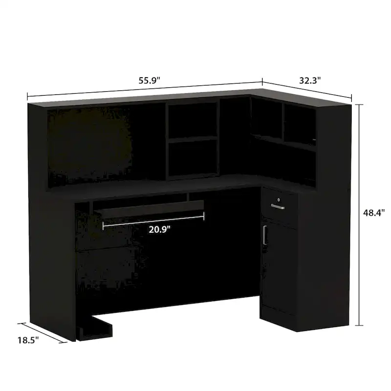 L-Shape Wood Reception Desk Office Computer Desk