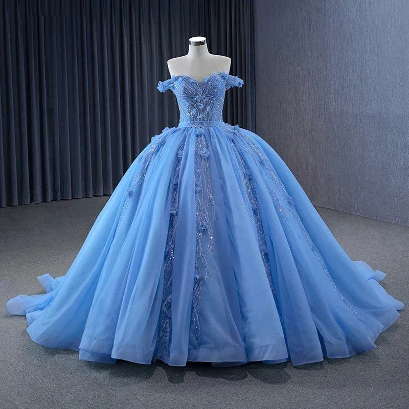 Quinceanera Dress Sequins Ball Gown Sweetheart Lace Up Appliques