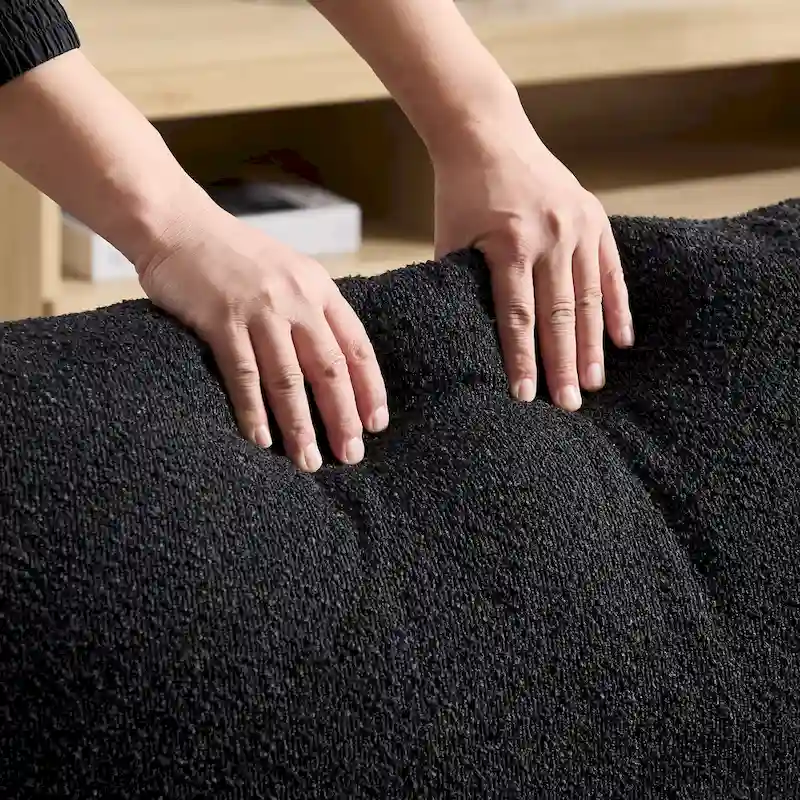 35.4 W Modern Reading Chair,Upholstered Accent Chair with Pillows and Wood Legs