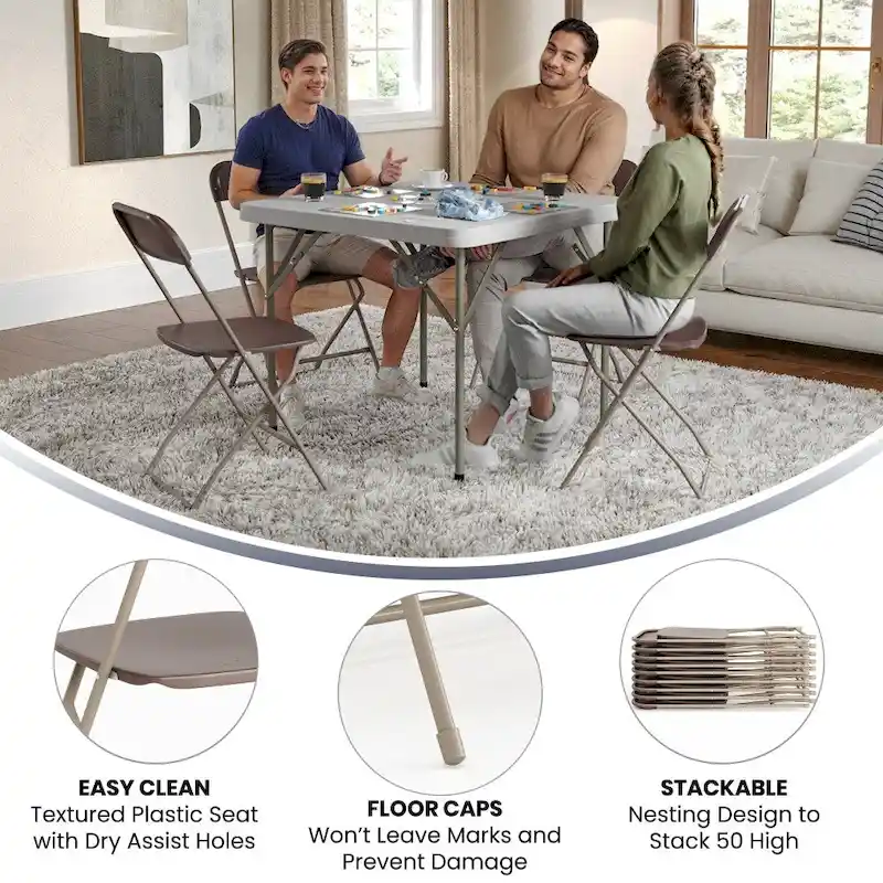 Plastic Folding Chair - 10 Pack 650LB Weight Capacity - Event Chair