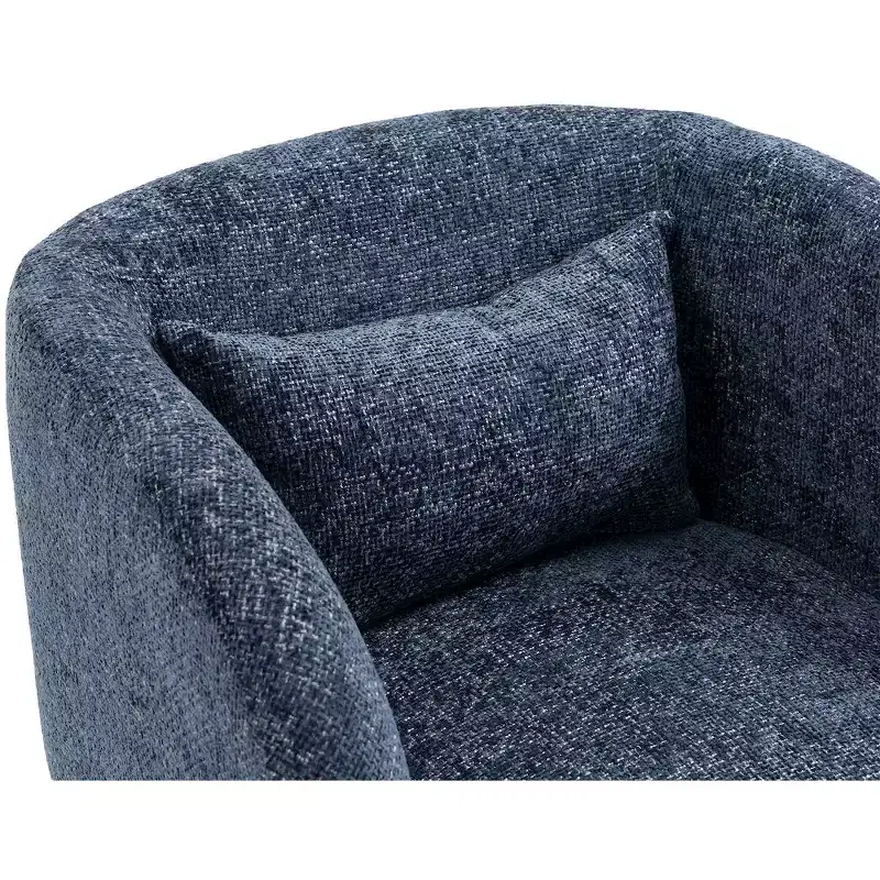 Grey / Navy Chenille Fabric Accent Chair with Arms – Seats 1