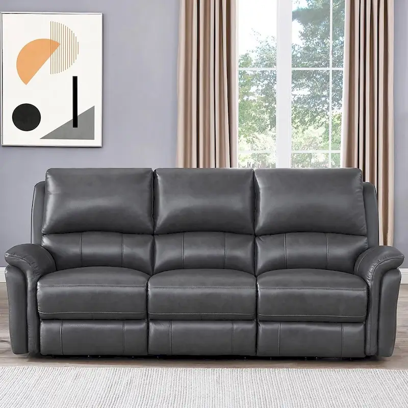 Hydeline Erindale Zero Gravity Power Recline and Headrest Top Grain Leather Sofa