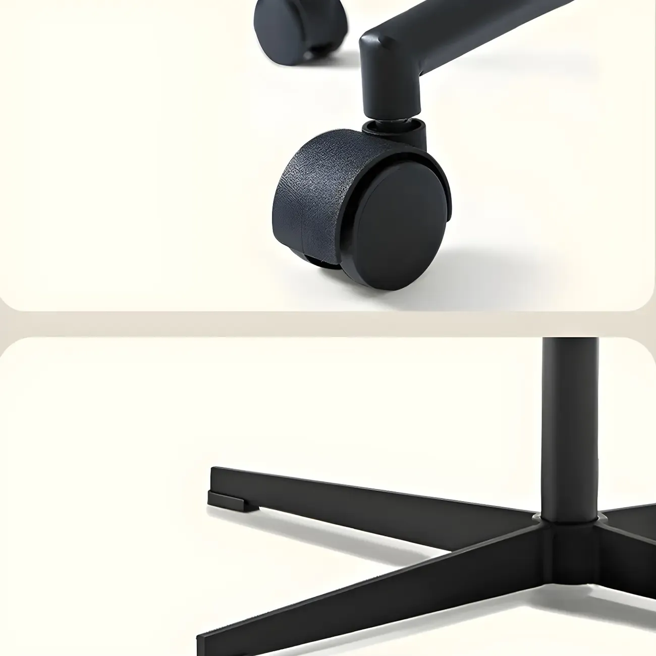 Modern Cream Leather Adjustable Swivel Side Chair