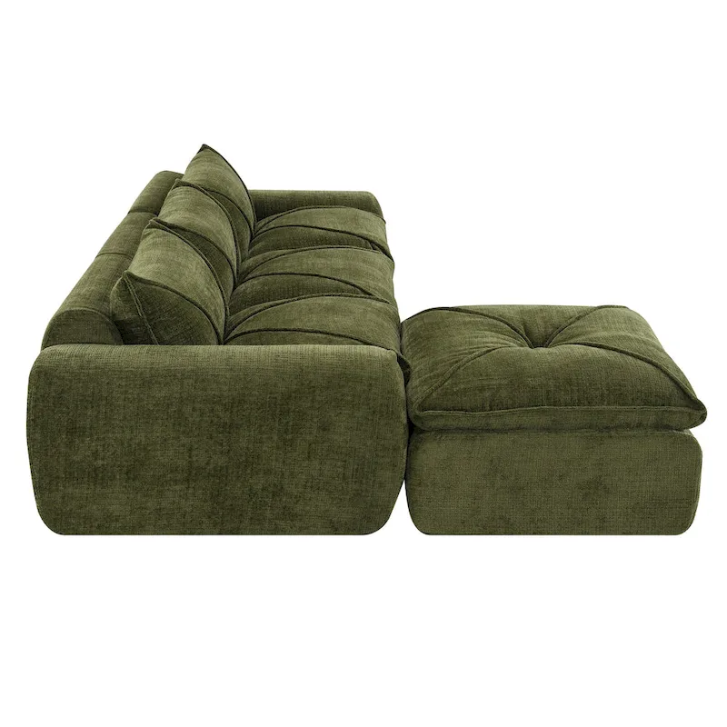 116-In Modern Chenille Sectional Sofa with High Density Foam,No Assembly Required