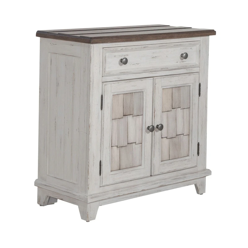 River Place Riverstone White & Tobacco Accent Cabinet