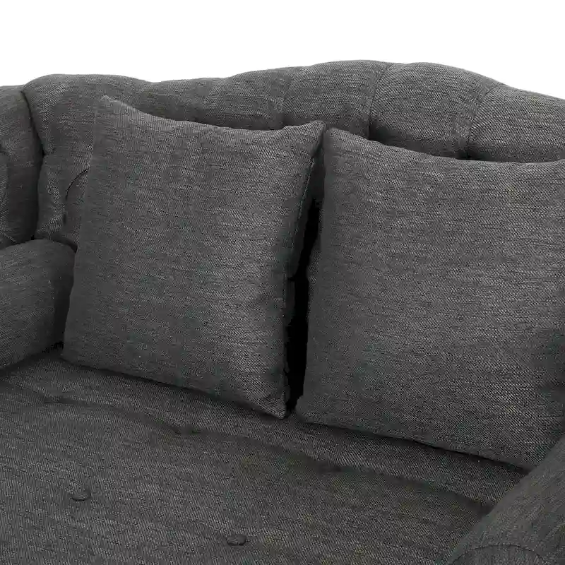 Wellston Tufted Double Chaise Lounge by Christopher Knight Home - 62.50 L x 58.50 W x 34.00 H