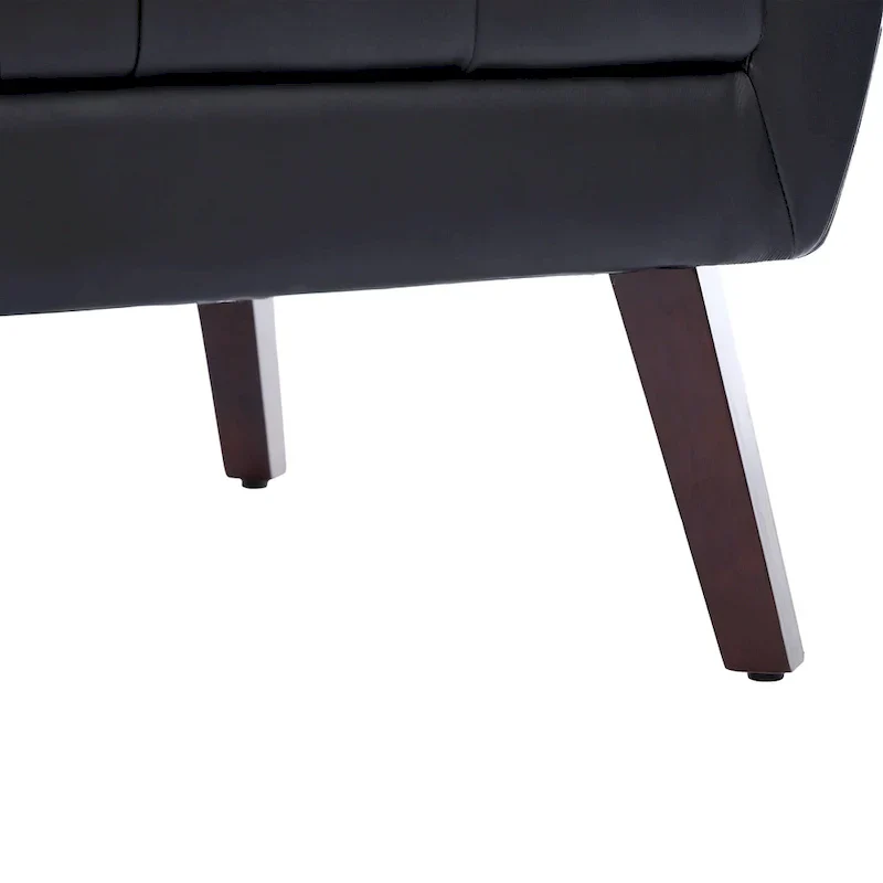 Tufted Upholstered Armchair with Wood Legs