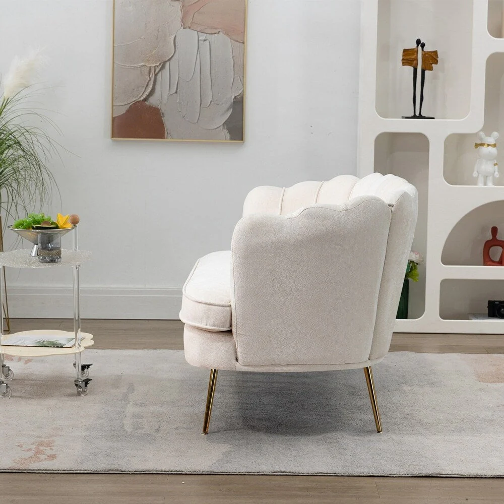 Small Mini Room Couch Two-Seater Sofa with Gold Metal Leg - 2 Seat