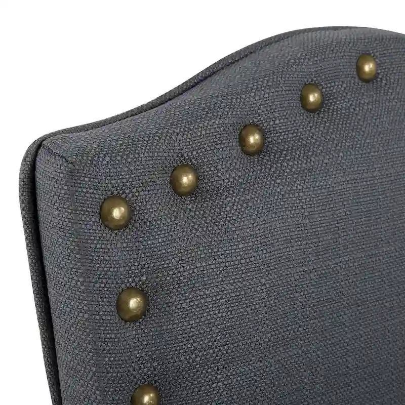 Fabric Upholstered Nailhead Trim Parson Dining Chairs Set of 2