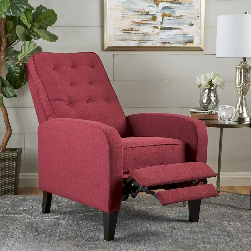 Nievis Tufted Fabric Recliner by Christopher Knight Home