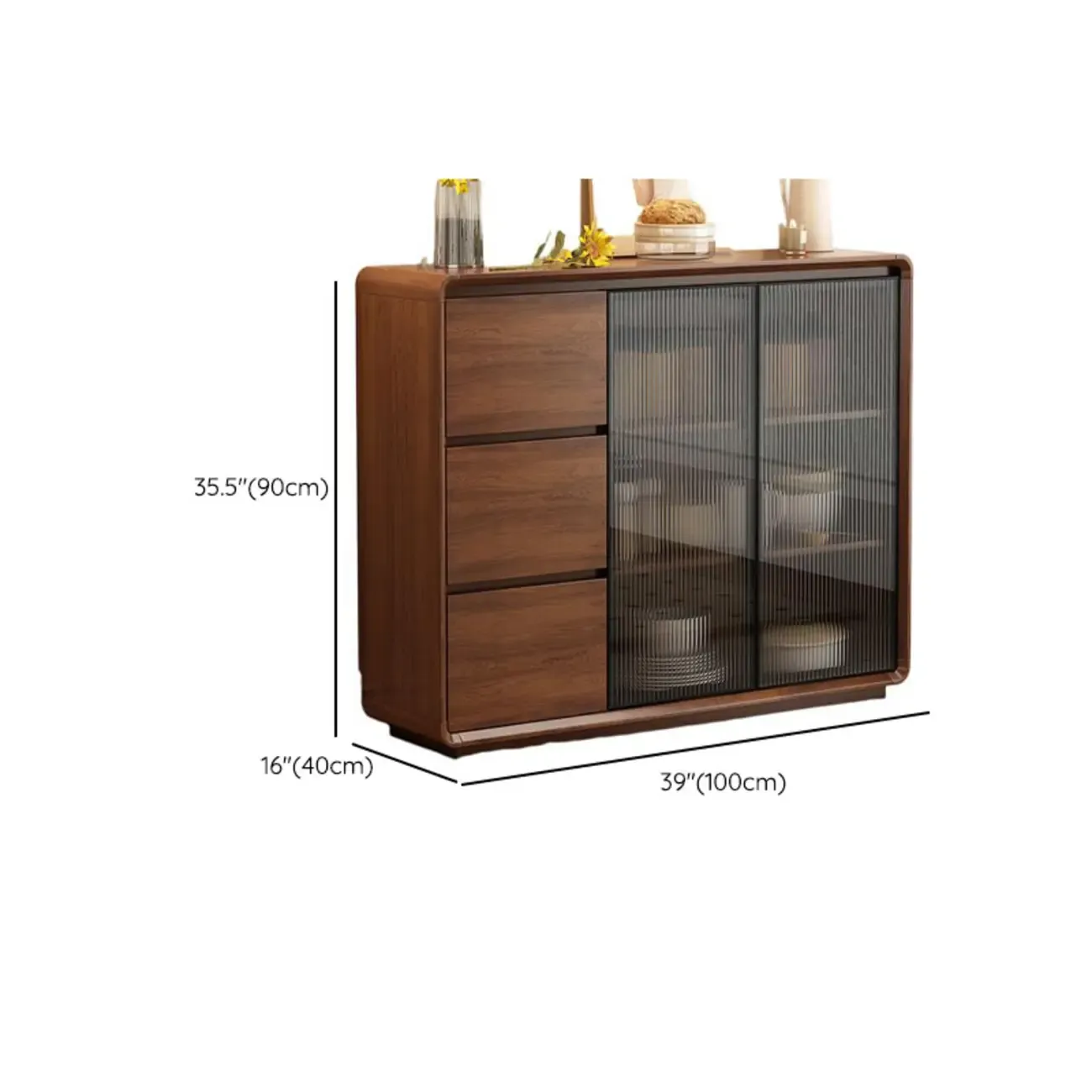 Casual Espresso Wood Sideboard with Drawers