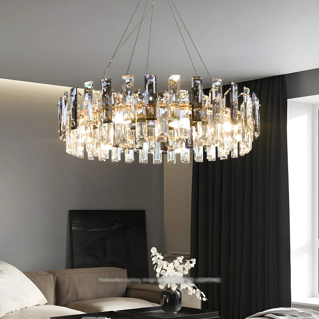 Modern Crystal Geometric Chandelier for Living Room
