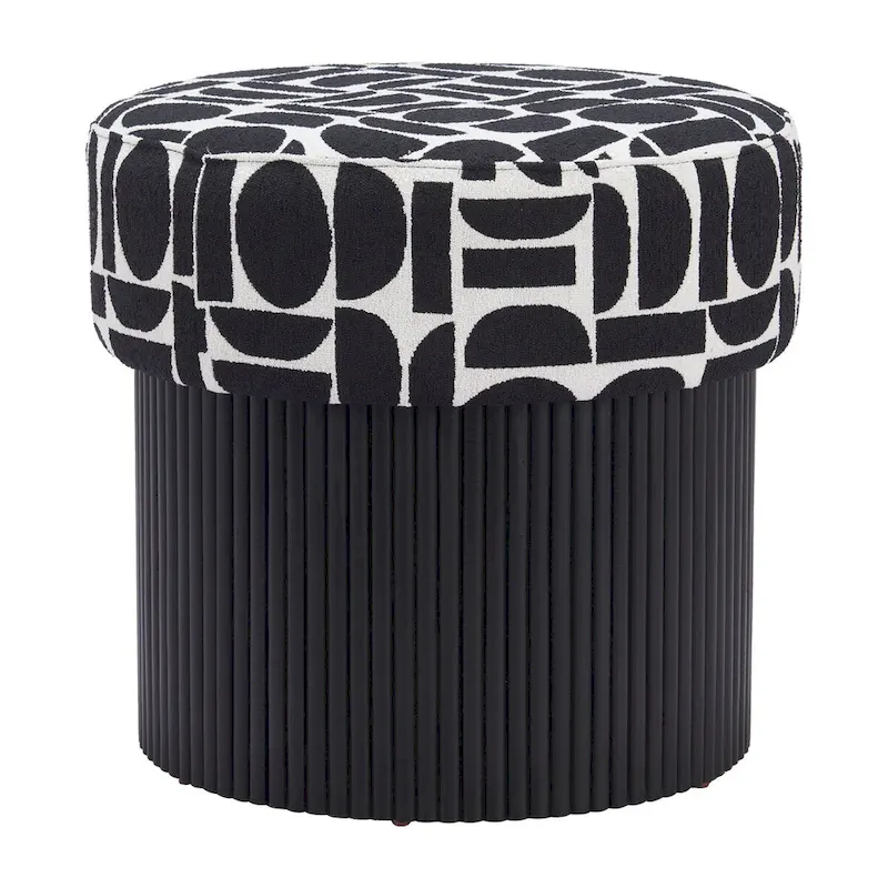 Black & White Storage Ottoman, 1-Person