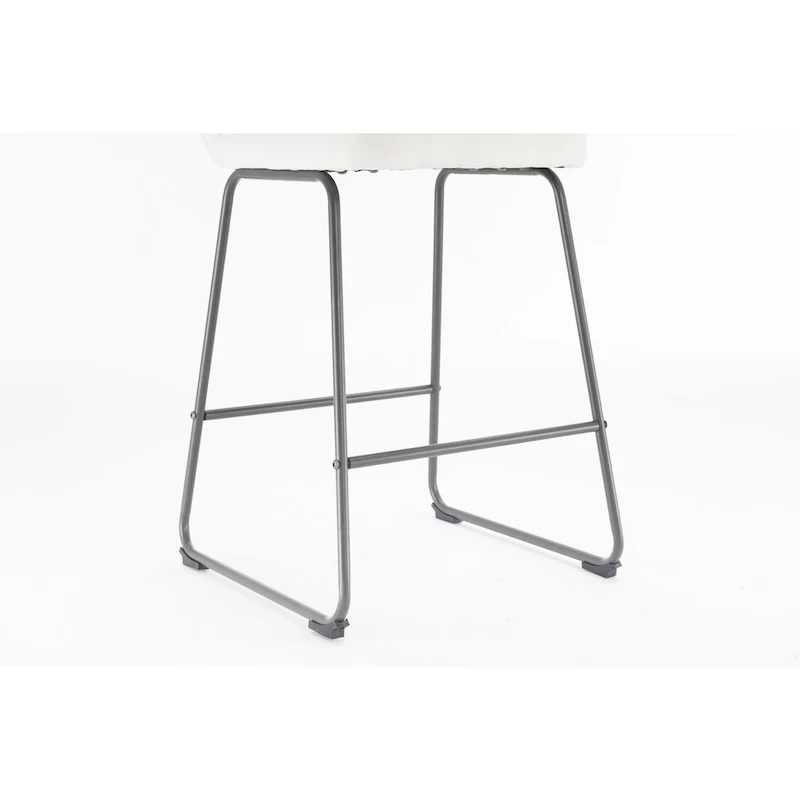 Black Faux Leather Counter Stool with Low Back