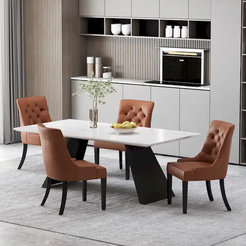 Cheney Tufted Dining Chairs (Set of 4) by Christopher Knight Home