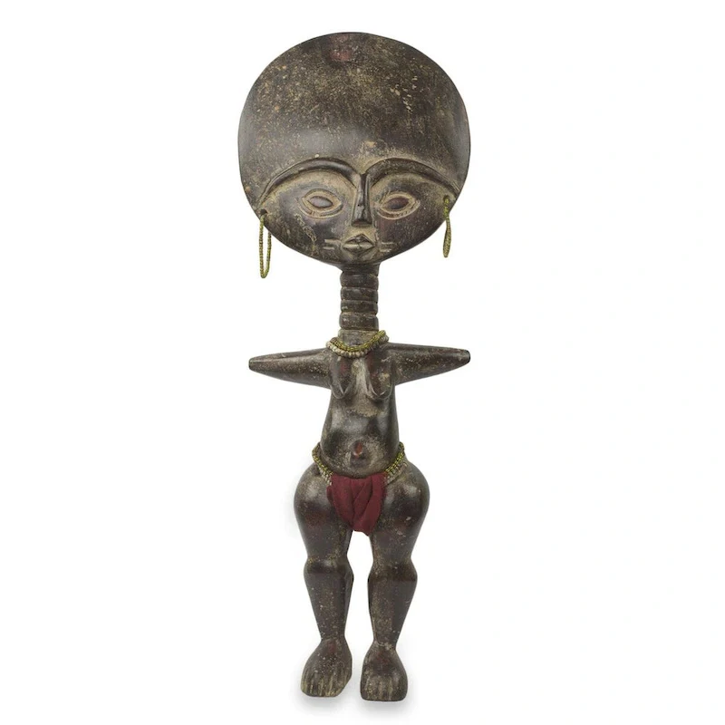 Handmade Fante Fertility Doll III African wood sculpture (Ghana) - 51 x 21 x 13