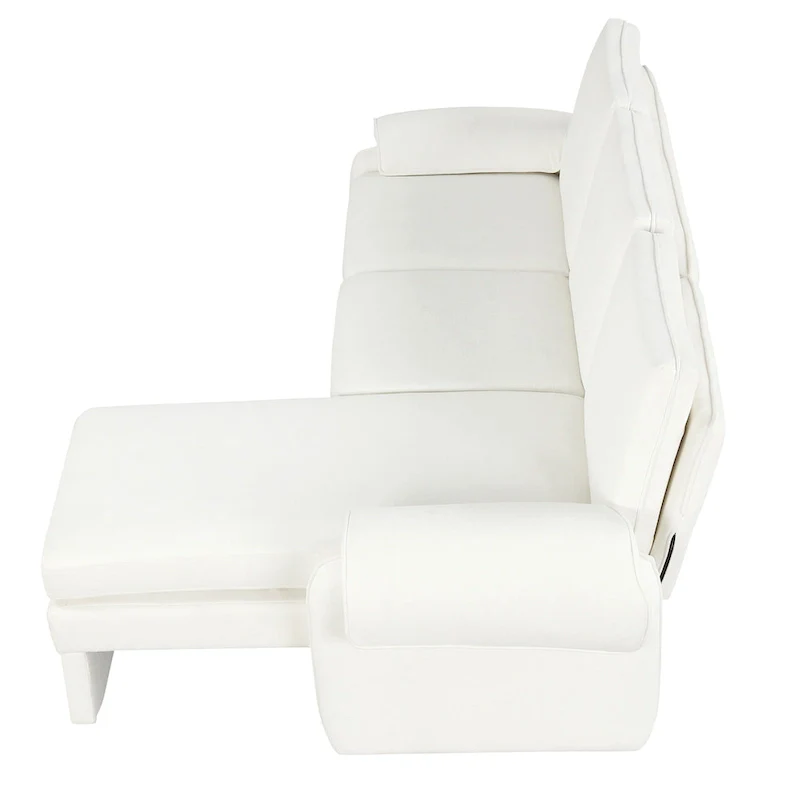 94.1 Chenille L-Shaped Futon Sofa with Adjustable Backrest & Reversible Chaise