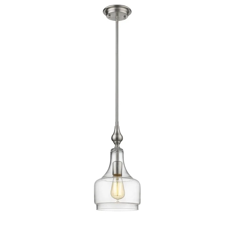 Chloe Transitional 1-light Brushed Nickel Pendant - Silver