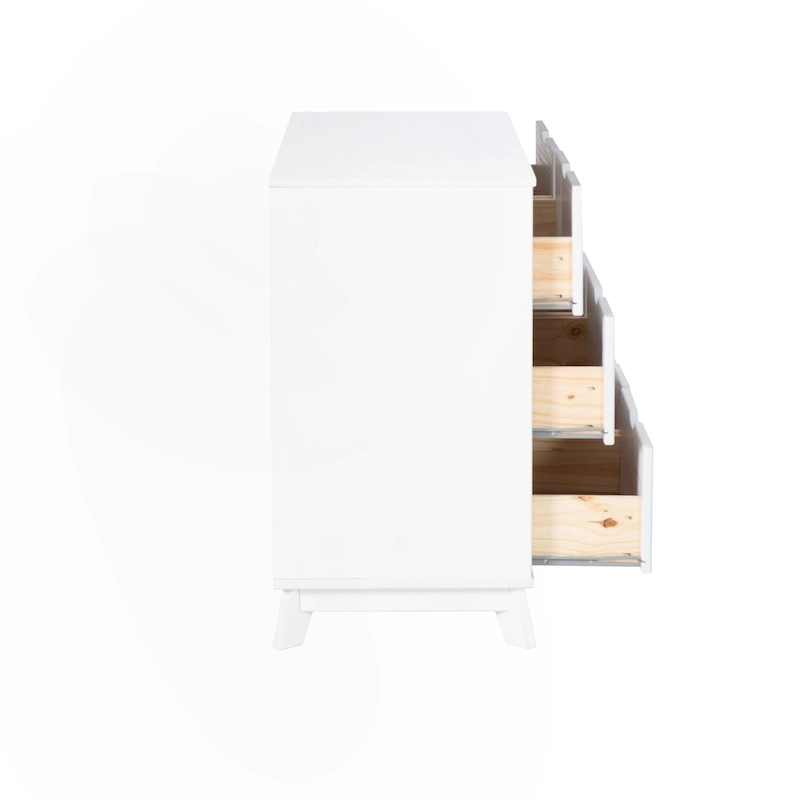 Purcell Pine Wood 3-Piece Bedroom Set with 6-Drawer Dresser and 3-Drawer Nightstands (Set of 2)