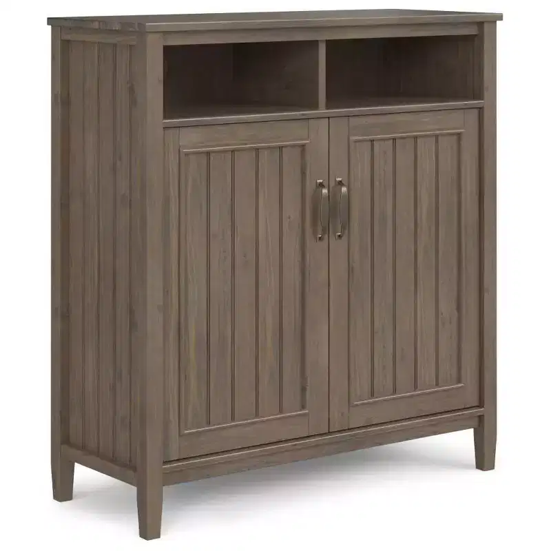 Rowan Medium Storage Cabinet Smoky Brown - WyndenHall: Adjustable Shelves, Media Stand, Cord Management
