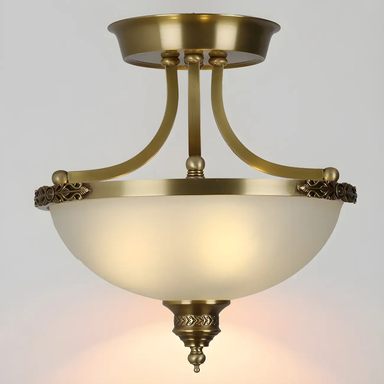 Gold Glass Bowl Shaped Modern Ceiling Chandelier