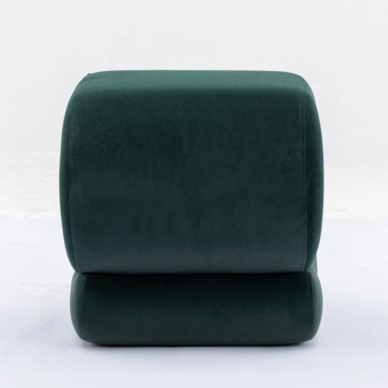Velvet Fabric S-shape Ottoman Makeup Stool Footstool
