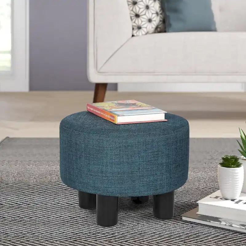 Round Fabric Ottoman Footrest