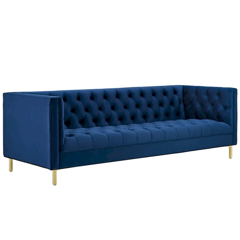 Delight Tufted Button Performance Velvet Sofa