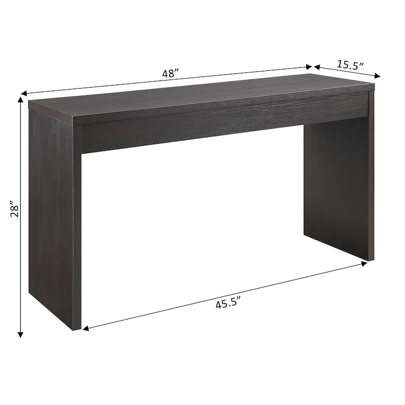Espresso/White/Black Modern Melamine Console Table & Desk, 1-Person