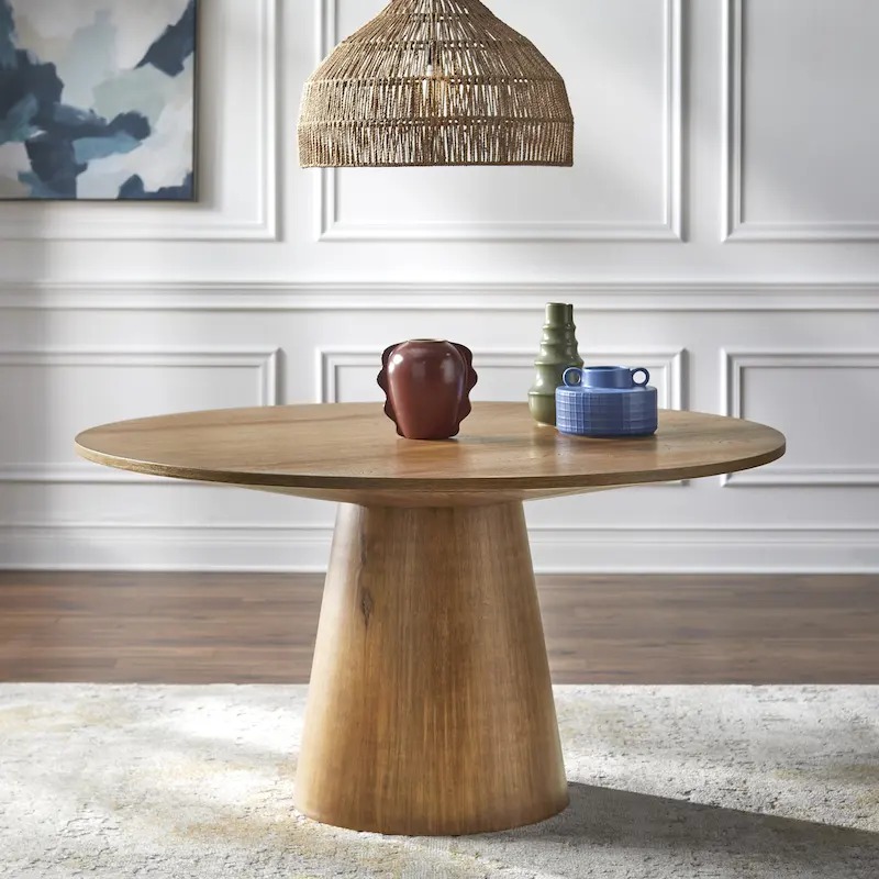 Round Pedestal Dining Table – 59-Inch, Seats 6