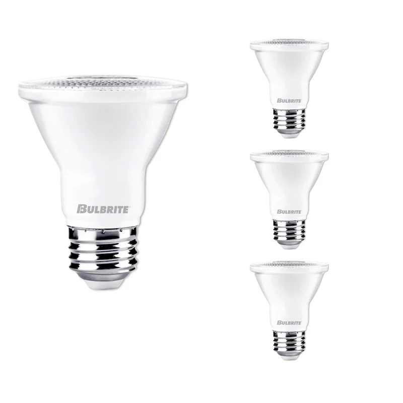 Bulbrite Pack of (4) 7 Watt Dimmable Flood PAR20 Medium (E26) LED Light Bulb - Soft White Light