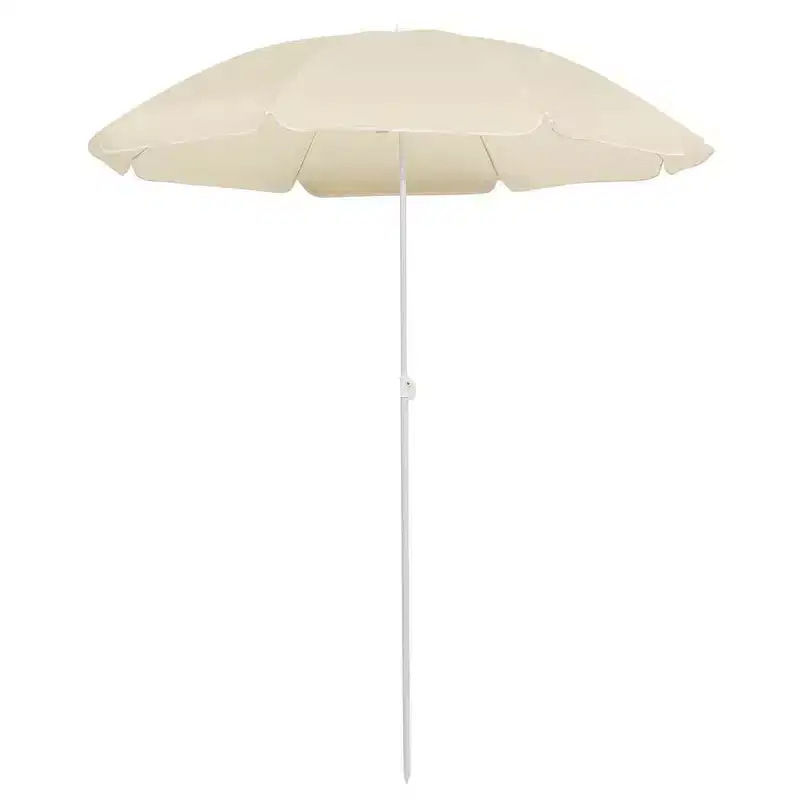 vidaXL Garden Parasol Sand Polyester, Steel UV-resistant materials
