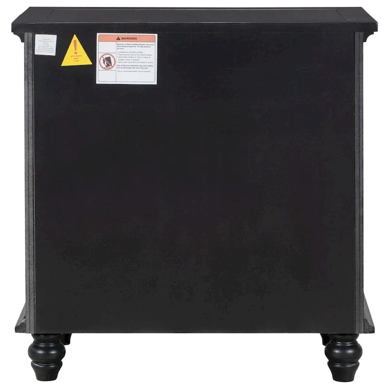 3-Drawer End Table - Solid Pine Wood Side Table with Pull-Out Tray, Ball Slide Drawers, Easy Assembly, 150 lbs Capacity