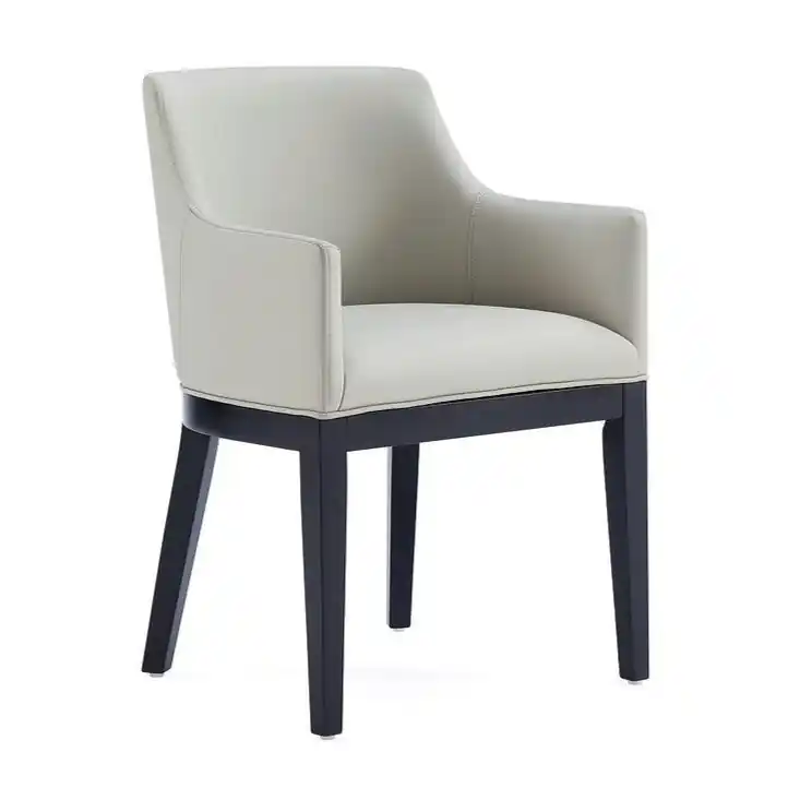 Modern Faux Leather Dining Chair, Stone Grey, Leatherette Upholstery, Metal Legs