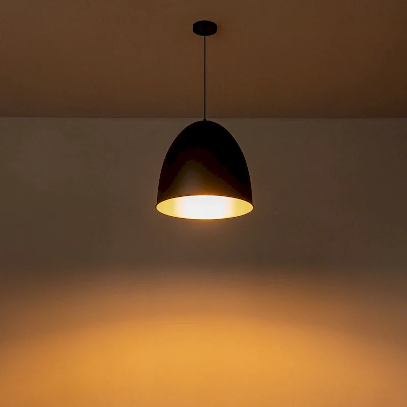 1-light Antique Silver Metal Industrial Farmhouse Dome Pendant Light - 17.7 in.