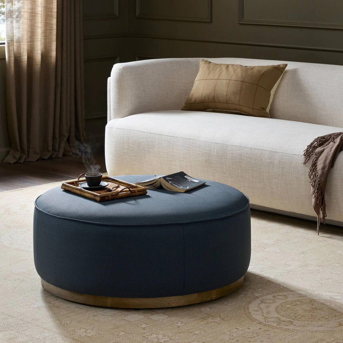 Sinclair Large Round Ottoman.
