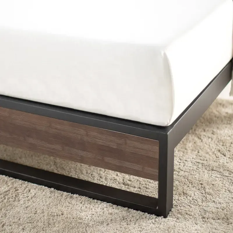 GOOD DESIGN Winner 10 Inch Grey Wash Bamboo and Metal Platform Bed
