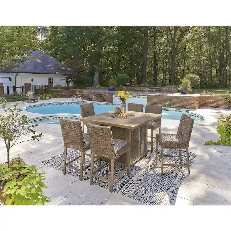 Signature Design by Ashley Walton Bridge Brown 7-Piece Outdoor Package - 55.75