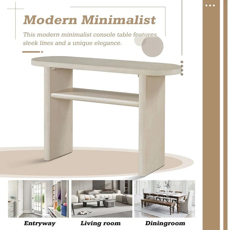 47.80 Modern Wooden Console Table with Shelf