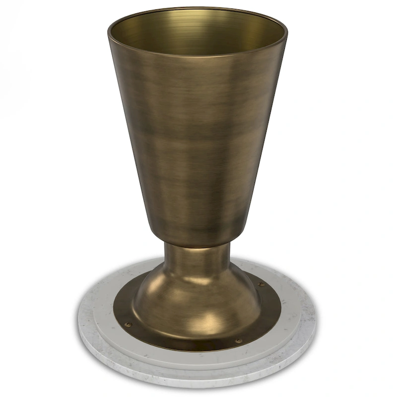 WYNDENHALL Viviana Modern 16 inch Wide Metal Side Table in Antique Brass - 16 inch Wide