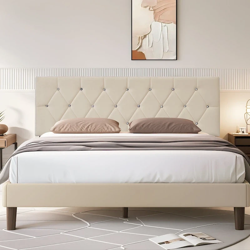 Upholstered Headboard, Diamond Tufted Adjustable Headboard from 39.8