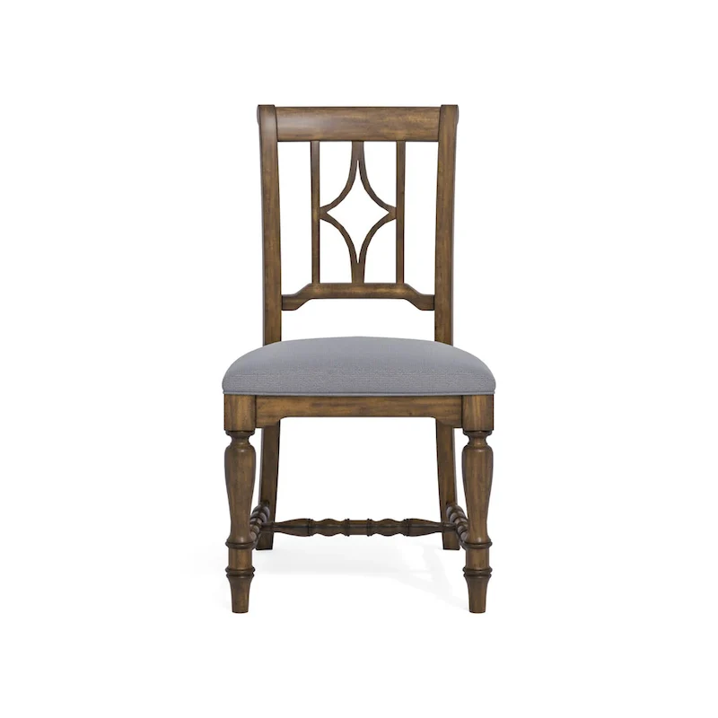 Gray Wood Upholstered Dining Chair - 22 x 40 x 26