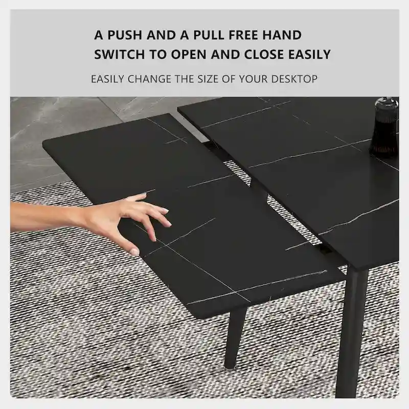 Extendable Dining Table Set with Sintered Stone Top - Seats 6-10